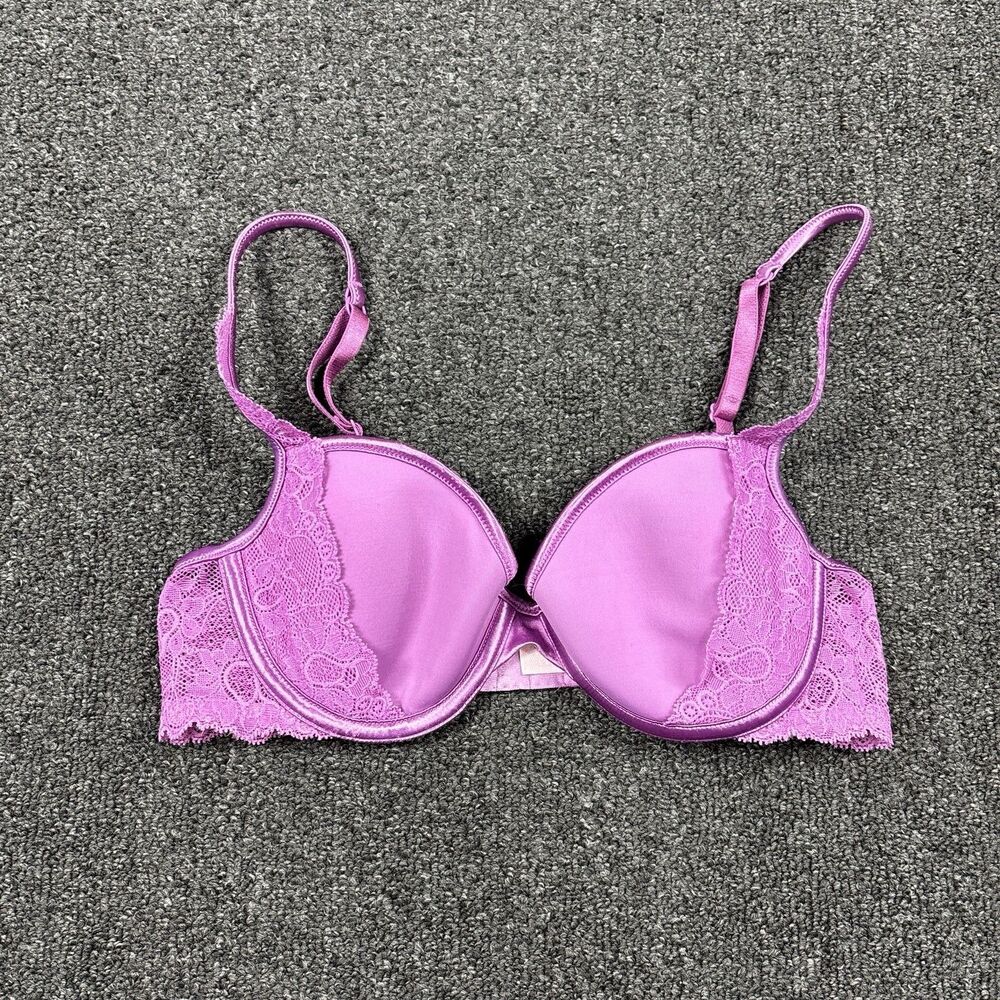Victorias Secret Bra Purple Lined Underwire Casual Lace Bra Size 34B